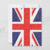 Künstlerpointillist UK Union Jack Flag Einladung (Rückseite)