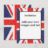 Künstlerpointillist UK Union Jack Flag Einladung (Vorne/Hinten)