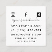 Künstlersalon Tattoo Artistic Creative Flame Quadratische Visitenkarte (Rückseite)