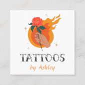 Künstlersalon Tattoo Artistic Creative Flame Quadratische Visitenkarte (Vorderseite)