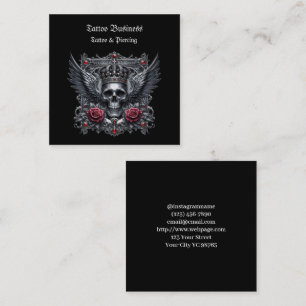 Künstlersalon Tattoo Business Card Quadratische Visitenkarte