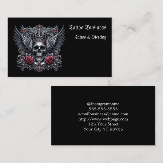 Künstlersalon Tattoo Business Card Visitenkarte (Vorne/Hinten)