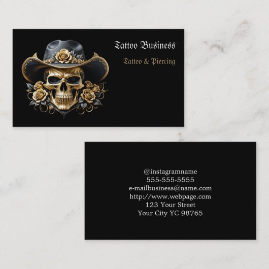Künstlersalon Tattoo Business Card Visitenkarte (Vorne/Hinten)