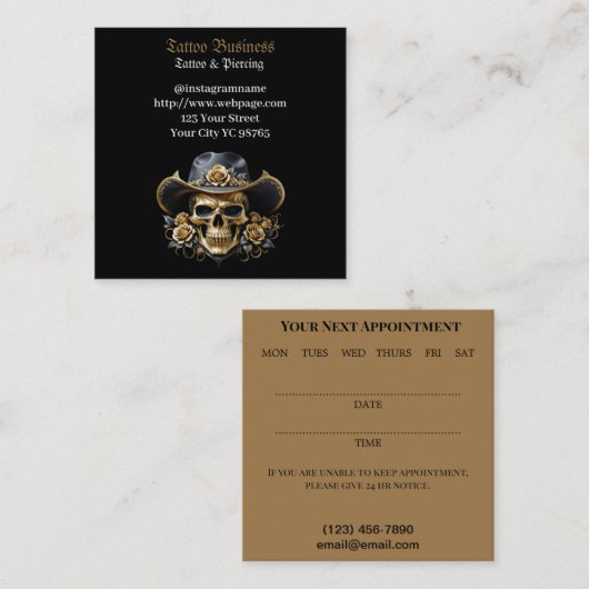 Künstlersalon Tattoo Stellenplan Visitenkarte (Vorne/Hinten)