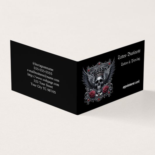 Künstlersalon Tattoo Stellenplan Visitenkarte Visitenkarten (Vorderseite)