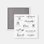 Künstlersignaturen-Nr. 5-Klassische Künstler Magnet (Vorderseite/Rückseite)