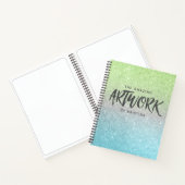 Künstlersketchbook Eleganter Aquamariner grüner Gl Notizblock (Innenseite)