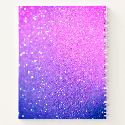 Künstlerskizze Name personalisiert rosa Glitzer Notizblock (Rückseite)