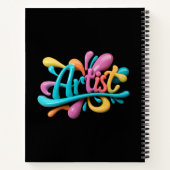 Künstlerskripttypografie, farbenfroh, stilvoll und notizblock (Rückseite)