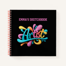 Künstlerskripttypografie, farbenfrohe, stilvolle S Notizblock