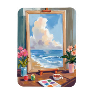 Künstlerstaffelei Leinwand Aquarellmalerei Magnet