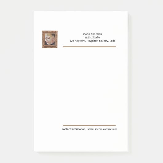 Künstlerstudio Post-it Klebezettel (Vorderseite)