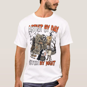 Künstlertag Hexennacht Halloween Skelettmaler T-Shirt