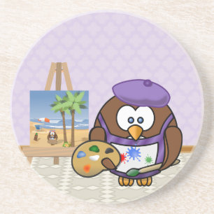 Künstleruhu Getränkeuntersetzer