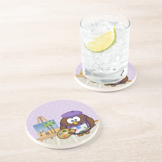 Künstleruhu Getränkeuntersetzer (Seite)