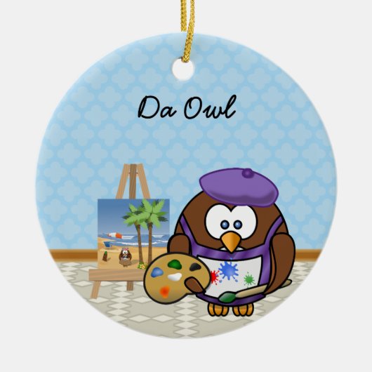 Künstleruhu Keramik Ornament (Vorne)