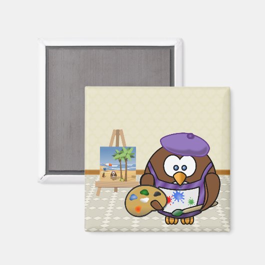 Künstleruhu Magnet (Vorderseite/Rückseite)