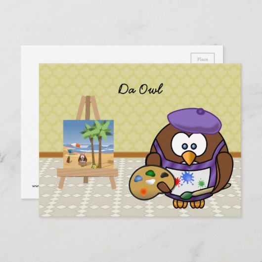 Künstleruhu Postkarte (Vorne/Hinten)