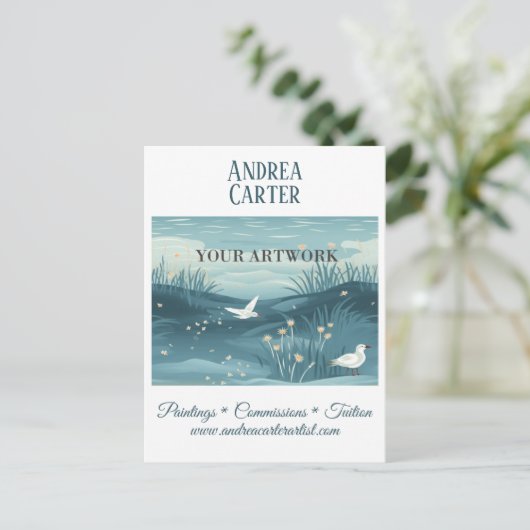 Künstlerwerbung Postkarte (Stehend Vorderseite)