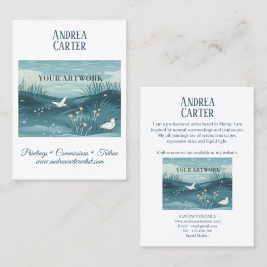 Künstlerwerbung Visitenkarte (Vorne/Hinten)