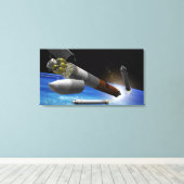 Künstlerwiedergabe einer Heavy-Lift-Rakete Leinwanddruck (Insitu (Holzboden))