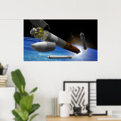 Künstlerwiedergabe einer Heavy-Lift-Rakete Poster (Heimbüro)