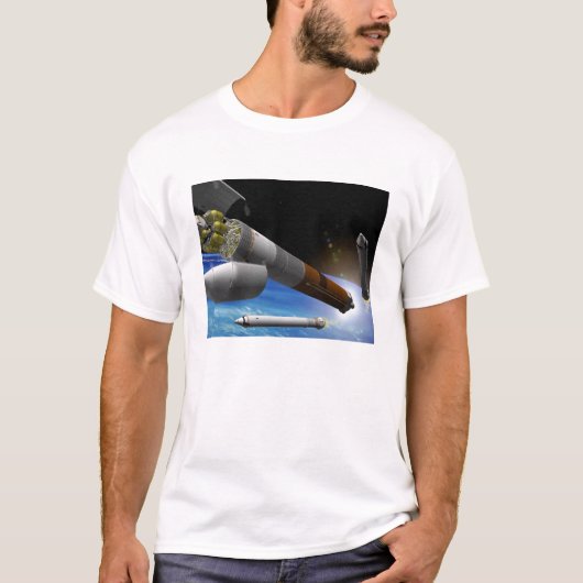 Künstlerwiedergabe einer Heavy-Lift-Rakete T-Shirt (Vorderseite)