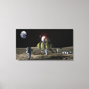 Künstlerwiedergabe eines neuen Raumschiffes zum Leinwanddruck