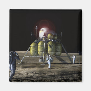 Künstlerwiedergabe eines neuen Raumschiffes zum Magnet