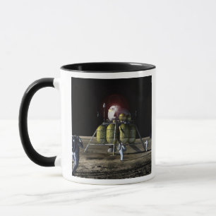 Künstlerwiedergabe eines neuen Raumschiffes zum Tasse