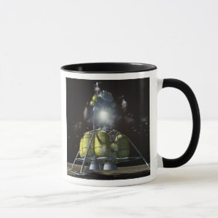 Künstlerwiedergabe eines neuen Raumschiffes zum Tasse