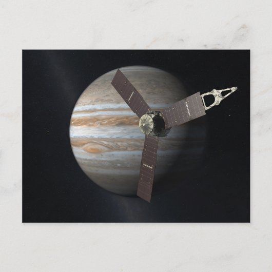 Künstlerwiedergabe von JUNO Orbiter am Jupiter Postkarte (Vorderseite)