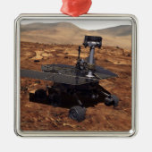 Künstlerwiedergabe von Mars Rover 2 Silbernes Ornament (Vorne)