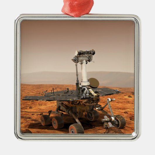 Künstlerwiedergabe von Mars Rover Silbernes Ornament (Vorne)