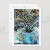 Künstlerzertifikat Postkarte (Vorne/Hinten)