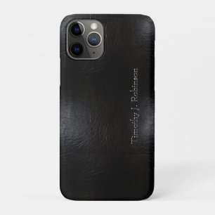 Künstlich aufgerautes schwarzes Leder geprägtes Case-Mate iPhone Hülle