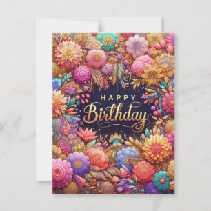 Künstlich entworfene florale Geburtstagskarte Postkarte