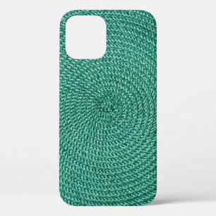 Künstlich geflochtene grüne Stoffstruktur. Case-Mate iPhone Hülle