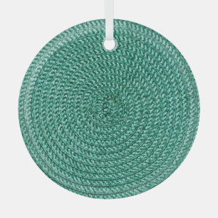 Künstlich geflochtene grüne Stoffstruktur. Ornament Aus Glas
