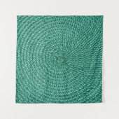 Künstlich geflochtene grüne Stoffstruktur. Wandteppich (Vorderseite (Horizontal))