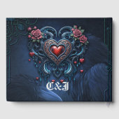 Künstlich gestaltetes gotisches Herz Gästebuch (Rückseite)