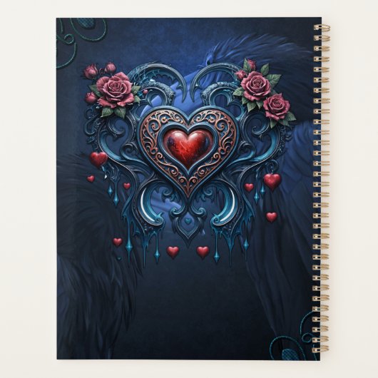 Künstlich gestaltetes gotisches Herz Planer (Rückseite)