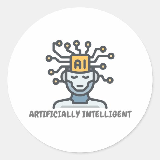 Künstlich Intelligentes Textdesign Runder Aufkleber (Vorderseite)