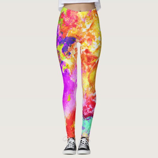 Künstliche Abstrakte Farbexplosionen Leggings (Vorderseite)