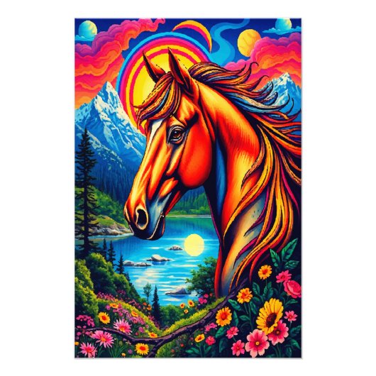 Künstliche Ausdrucksformen von Pferden Fotodruck (Vorne)