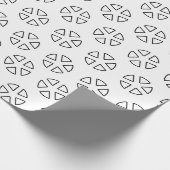 Künstliche Blume Schwarz-Weiß-Linien Kunst Geschenkpapier (Ecke)