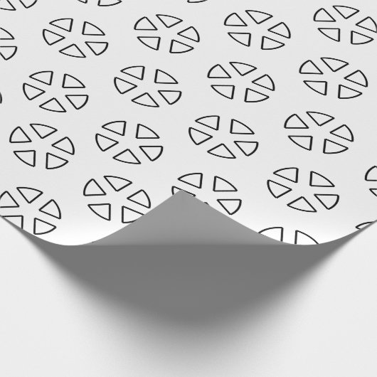 Künstliche Blume Schwarz-Weiß-Linien Kunst Geschenkpapier (Ecke)