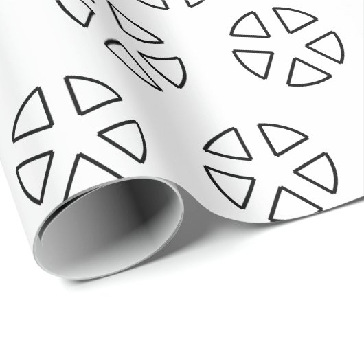 Künstliche Blume Schwarz-Weiß-Linien Kunst Geschenkpapier (Rolleneckpunkt)