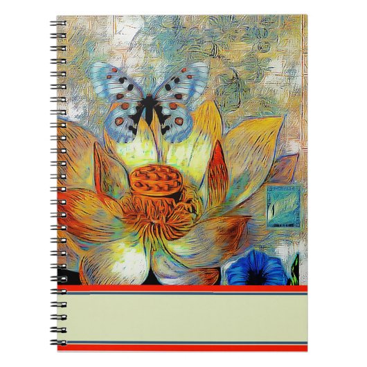 Künstliche Blume und Schmetterling Notizblock (Vorderseite)