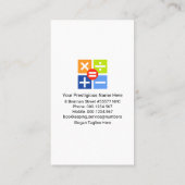 Künstliche Finanznummern Buchführung Visitenkarte (Rückseite)